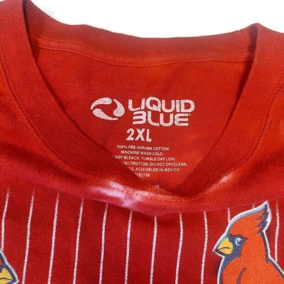 Majestic Liquid Blue St. Louis Cardinals Tie Dye All Over Print T Shirt Mens 2XL - Picture 3 of 8